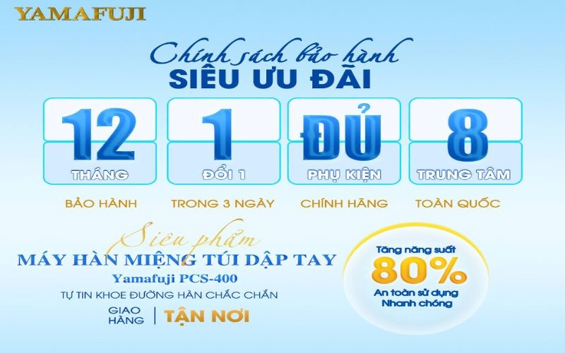 Máy hàn túi Yamafuji với chính sách ưu đãi cực lớn