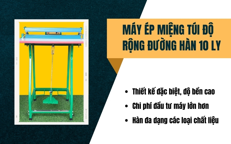 Đối với máy hàn miệng túi đường hàn 10 ly