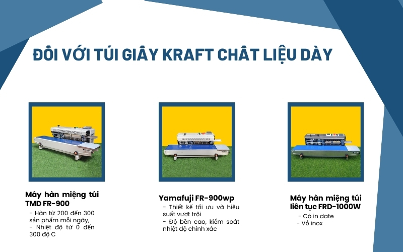 Đối với túi giấy Kraft chất liệu dày
