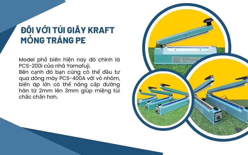  Đối với túi giấy kraft mỏng tráng PE