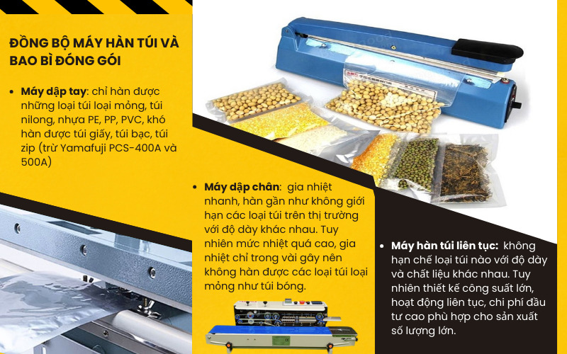 Đồng bộ máy hàn túi và bao bì đóng gói