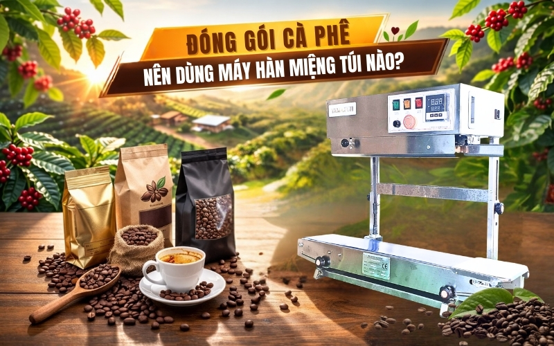 Đóng gói cà phê nên dùng máy hàn miệng túi nào