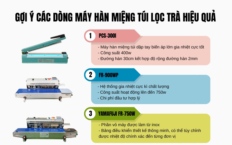 Gợi ý các dòng máy hàn miệng túi lọc trà hiệu quả