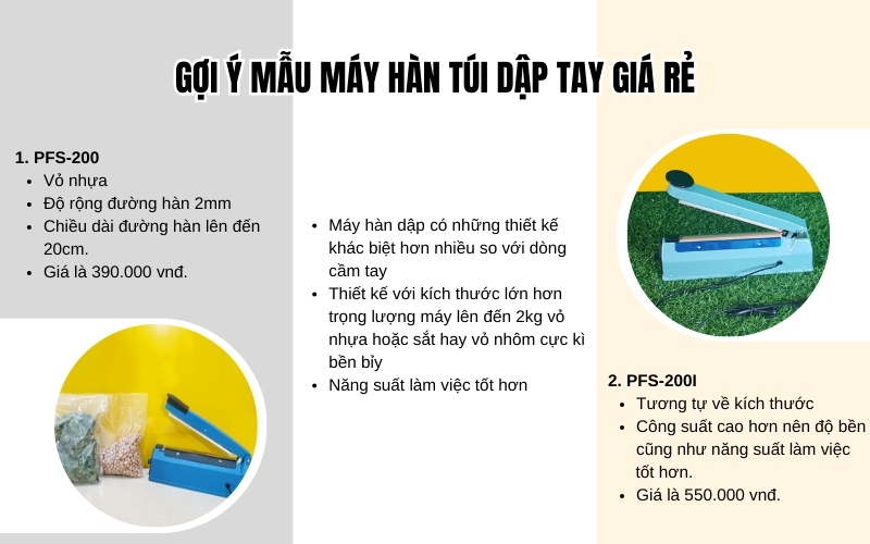 Gợi ý mẫu máy hàn túi dập tay giá rẻ