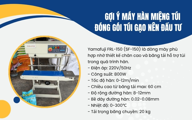 Gợi ý máy hàn miệng túi đóng gói túi gạo nên đầu tư