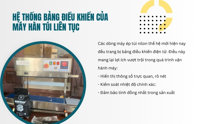 Hệ thống bảng điều khiển của máy hàn túi liên tục