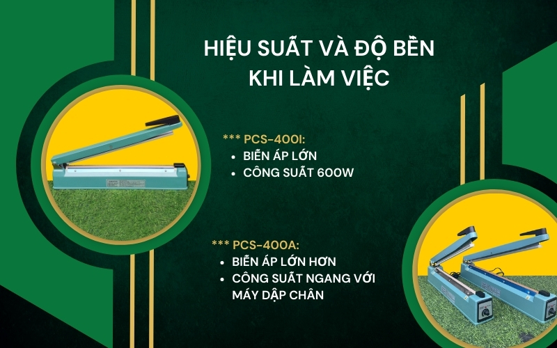 Hiệu suất và độ bền khi làm việc