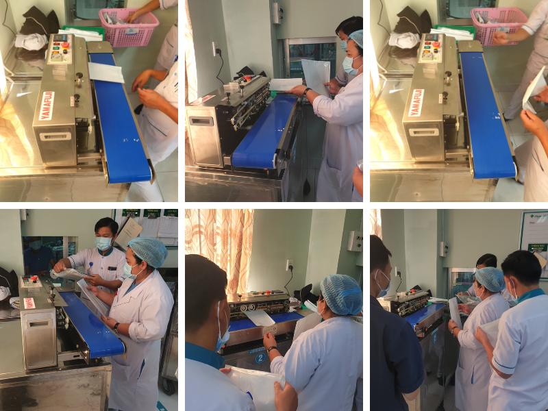 Khách Hải Minh sử dụng máy hàn túi liên tục FRD-1000