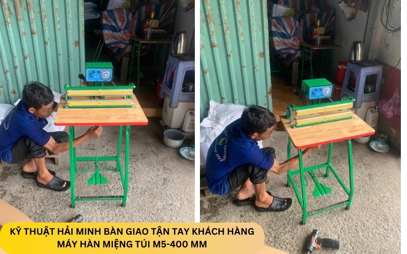 Kỹ thuật Hải Minh bàn giao Máy hàn miệng túi M5-400 mm