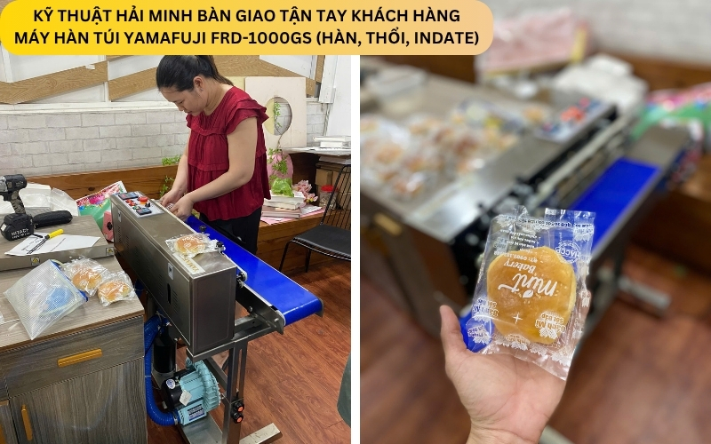Kỹ thuật Hải Minh bàn giao Máy hàn túi Yamafuji FRD-1000GS (hàn, thổi, indate)