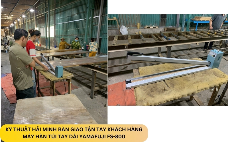 Kỹ thuật Hải Minh bàn giao Máy hàn túi tay dài Yamafuji FS-800