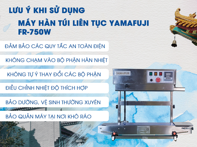 Máy hàn miệng túi Yamafuji FR-750W (Vỏ inox)