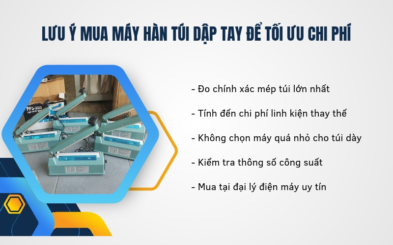 Lưu ý mua máy hàn túi dập tay để tối ưu chi phí