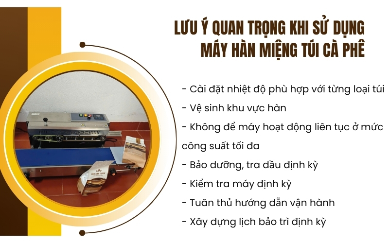 Lưu ý quan trọng khi sử dụng máy hàn miệng túi cà phê
