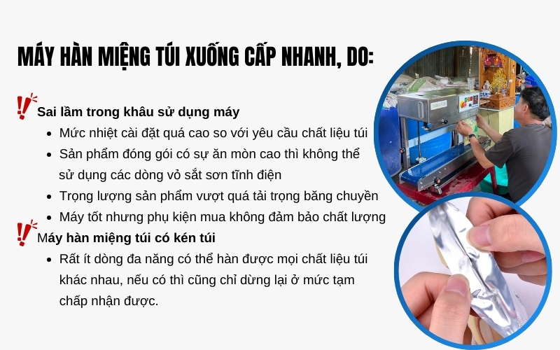 Lý do máy hàn miệng túi nhanh xuống cấp