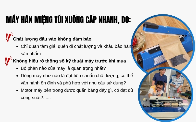 Lý do máy hàn miệng túi nhanh xuống cấp