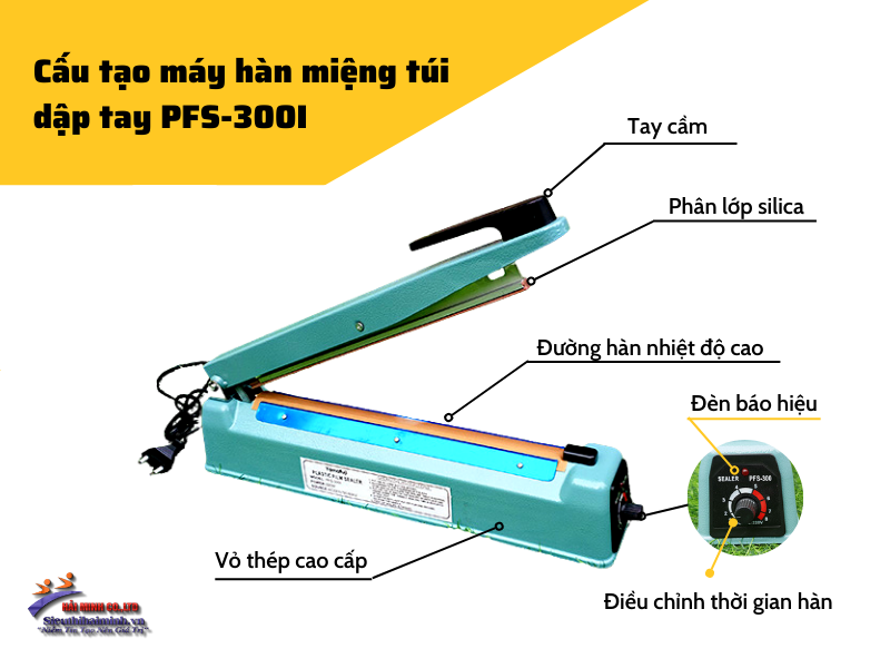 Cấu tạo của máy hàn túi dập tay PCS-300i