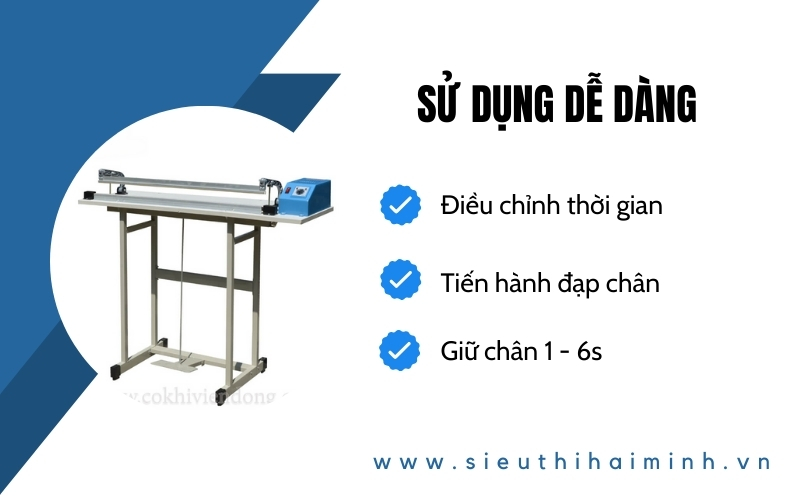 Máy dán miệng túi F700 sử dụng dễ dàng