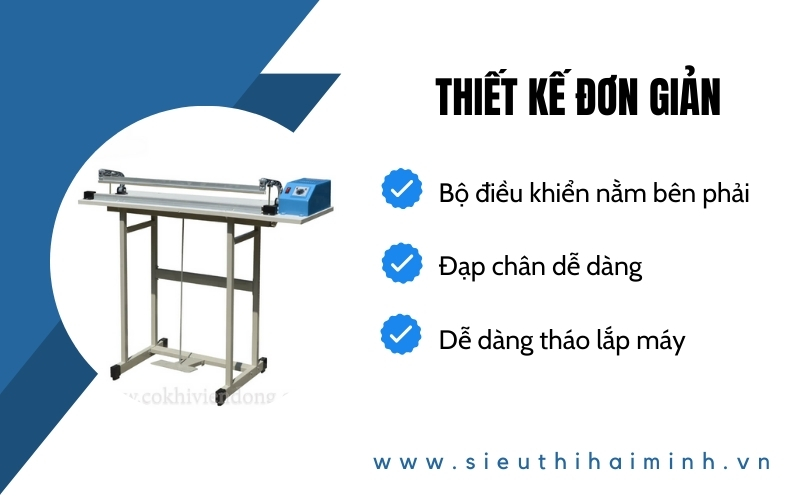 Máy dán miệng túi F700 thiết kế đơn giản
