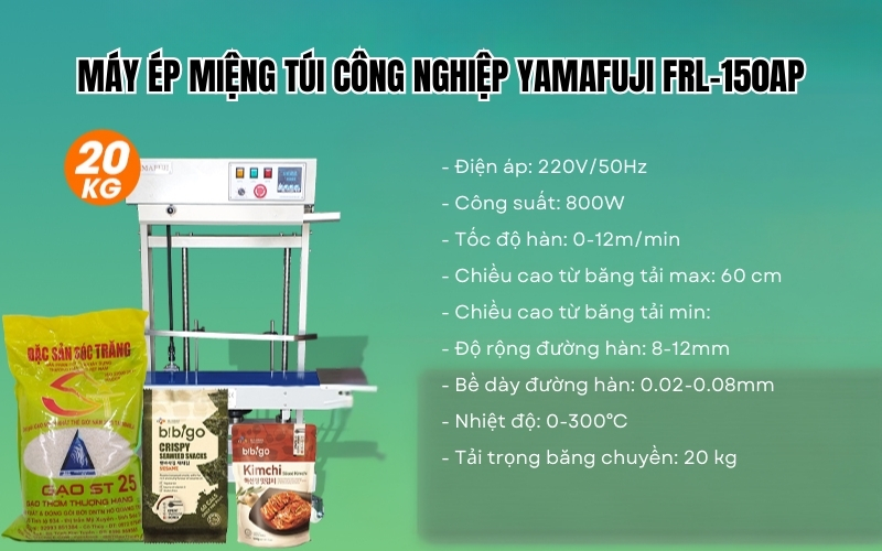 Máy ép miệng túi công nghiệp Yamafuji FRL-150AP
