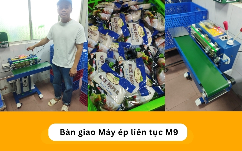 Bàn giao máy hàn miệng túi M9 cho khách
