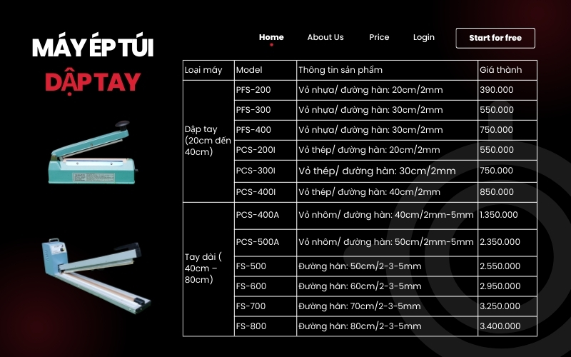 Máy ép túi dập tay