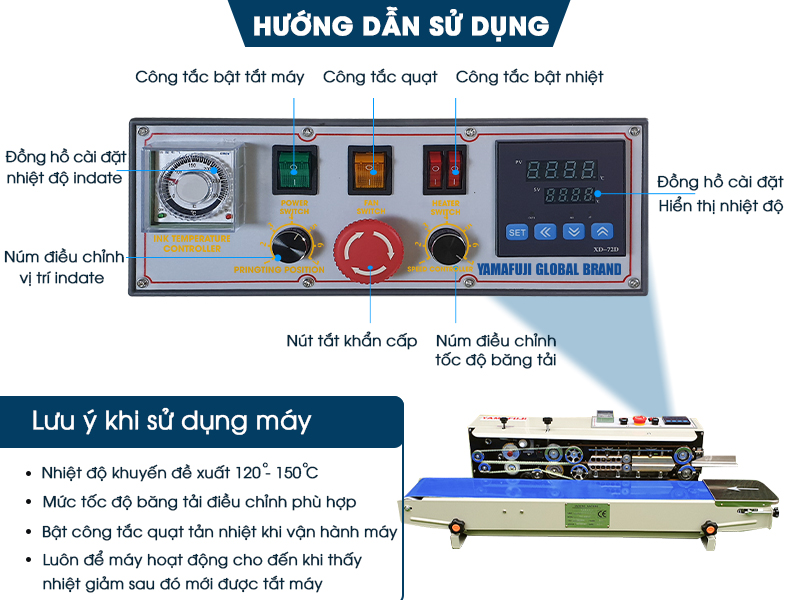 Máy hàn miệng túi Yamafuji FRD-1000WP (có in date bằng mực)