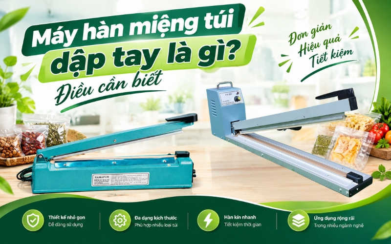 Máy hàn miệng túi dập tay là gì? Điều cần biết