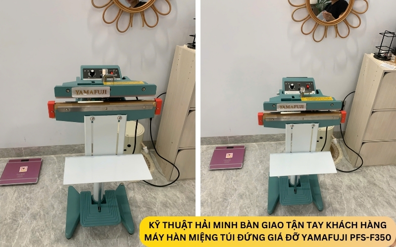 Máy hàn miệng túi đứng giá đỡ Yamafuji PFS-F350