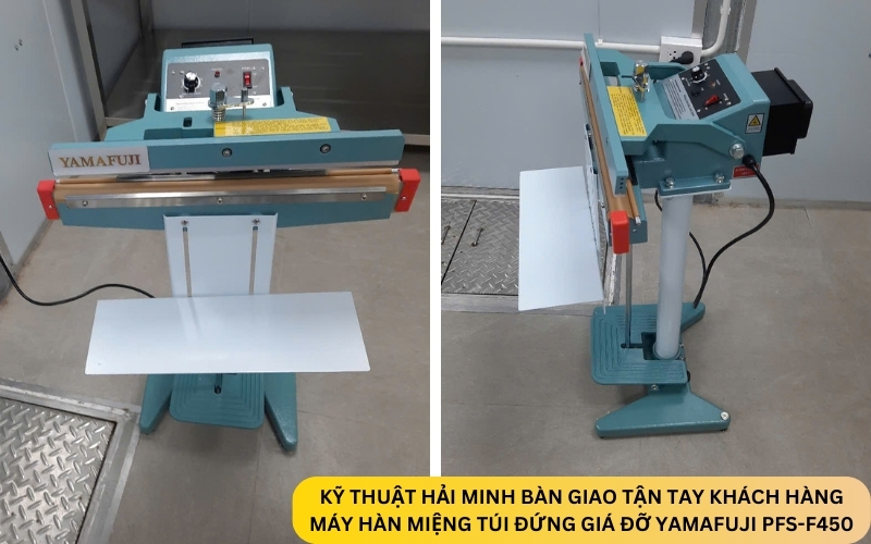 Máy hàn miệng túi đứng giá đỡ Yamafuji PFS-F450