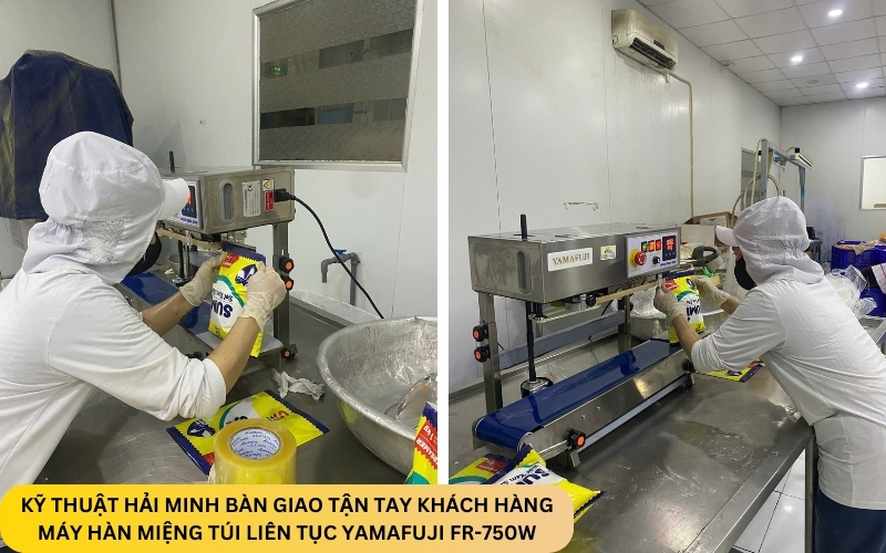 Máy hàn miệng túi liên tục Yamafuji FR-750W (Vỏ inox) (chân cao)