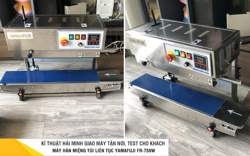 Máy hàn miệng túi liên tục Yamafuji FR-750W (Vỏ inox) (chân cao)