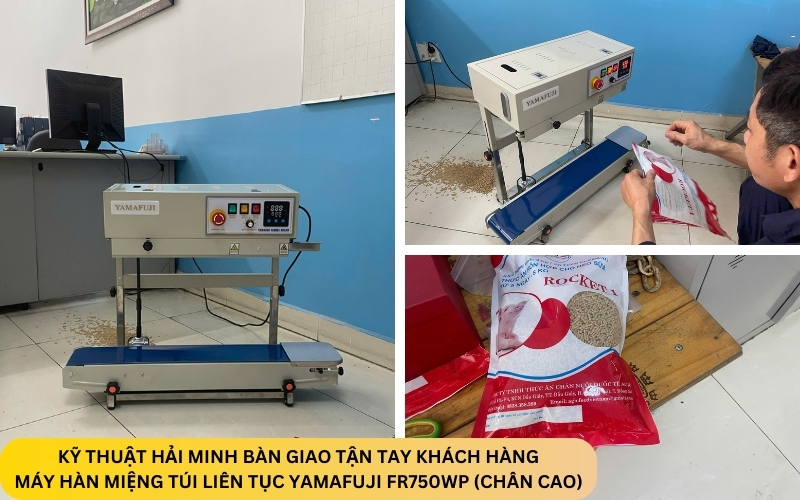 Máy hàn miệng túi liên tục Yamafuji FR750WP (chân cao)