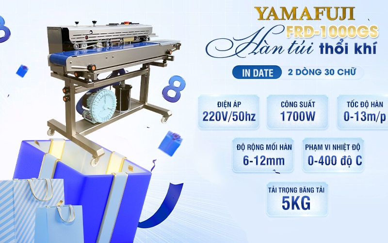 Máy hàn miệng túi liên tục Yamafuji FRD-1000GS