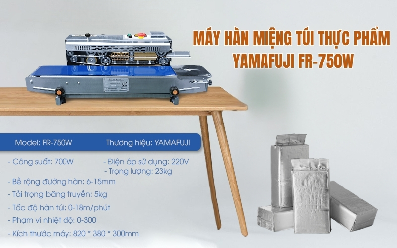 Máy hàn miệng túi thực phẩm Yamafuji FR-750W