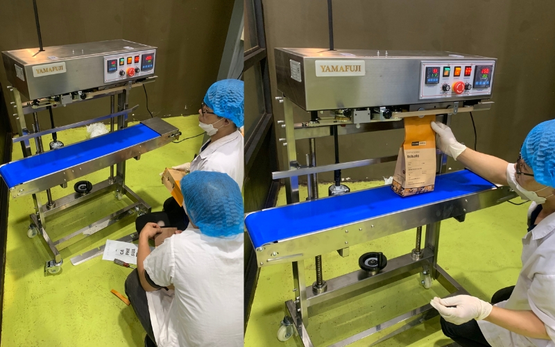 bàn giao Máy hàn túi công nghiệp Yamafuji FRL-150BS 