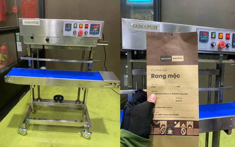 giao Máy hàn túi công nghiệp Yamafuji FRL-150BS cho khách