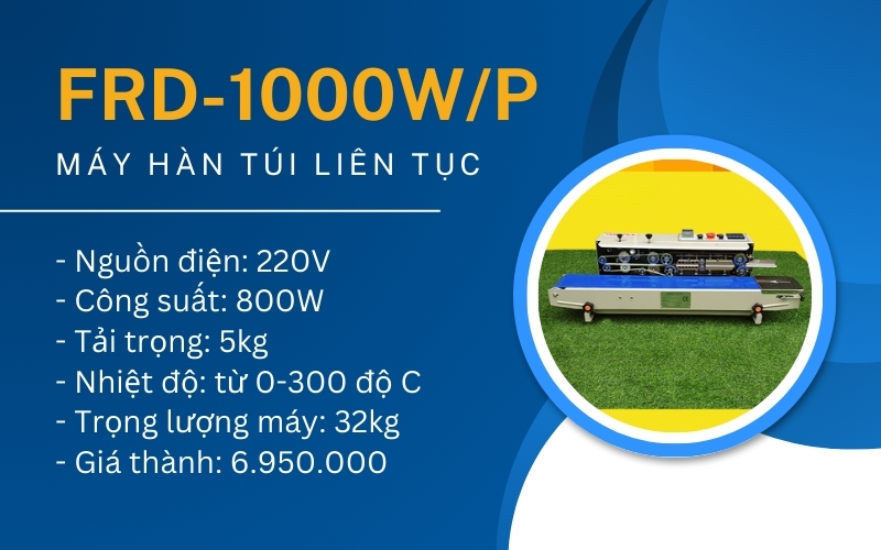 Máy hàn túi liên tục FRD-1000W/P công suất 800W