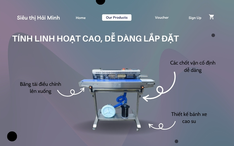 Máy hàn túi SF-150 tính linh hoạt cao, dễ dàng lắp đặt