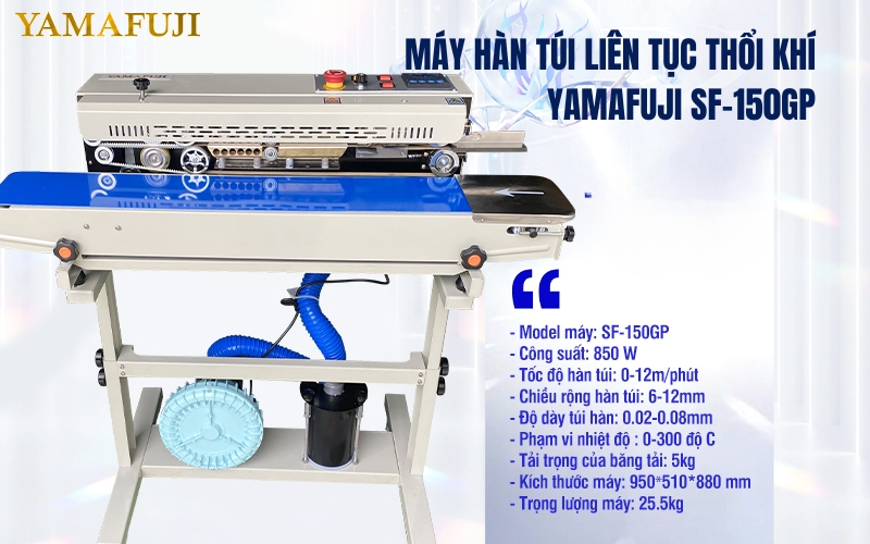 Máy hàn túi liên tục thổi khí Yamafuji SF-150GP