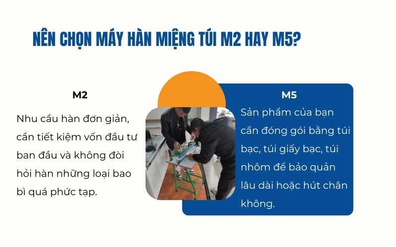 Nên chọn máy hàn miệng túi M2 hay M5?