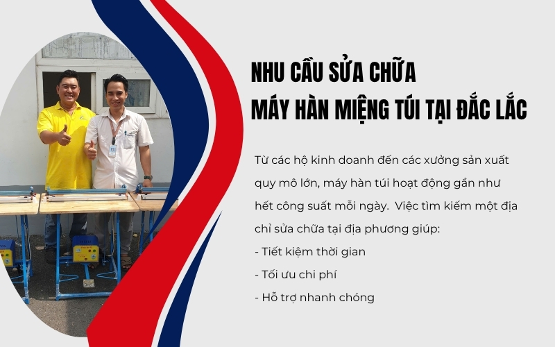 Nhu cầu sửa chữa máy hàn miệng túi tại Đắc Lắc  