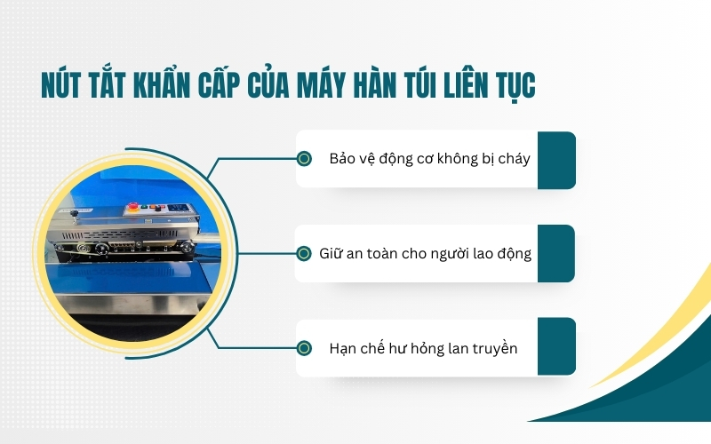 Nút tắt khẩn cấp của máy hàn túi liên tục