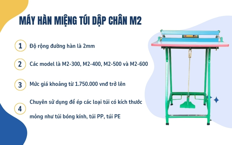Phân loại các dòng máy hàn túi dập chân Tân Thanh