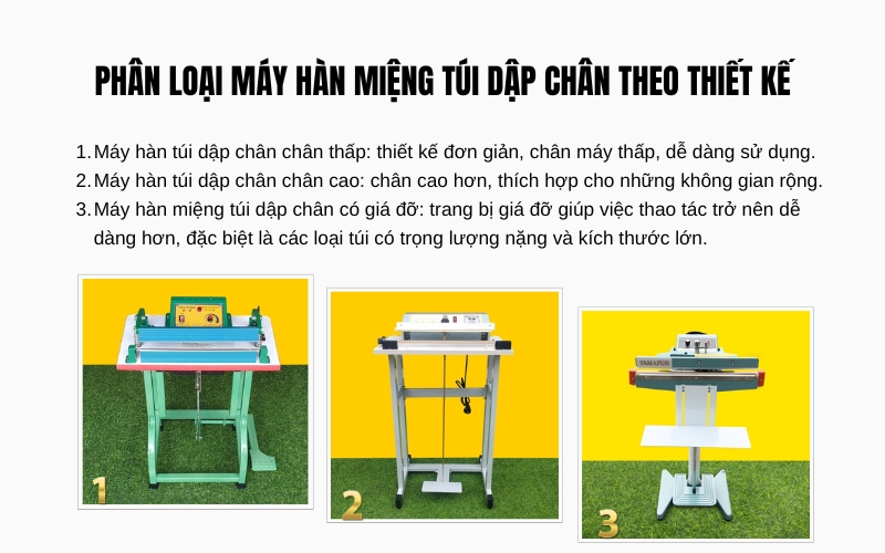 Phân loại máy hàn miệng túi dập chân