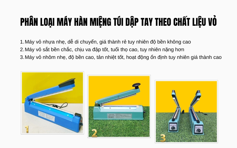 Phân loại máy hàn miệng túi dập tay