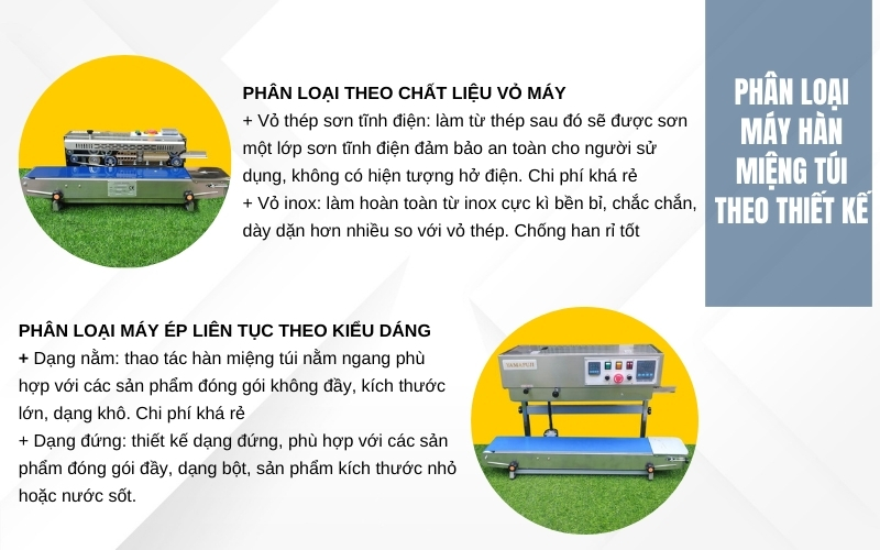 Phân loại máy hàn miệng túi theo thiết kế