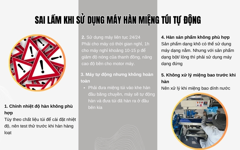 Sai lầm khi sử dụng máy hàn miệng túi tự động