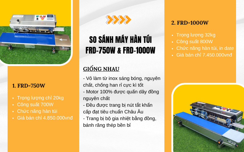 So sánh máy hàn túi FRD-750W và FRD-1000W
