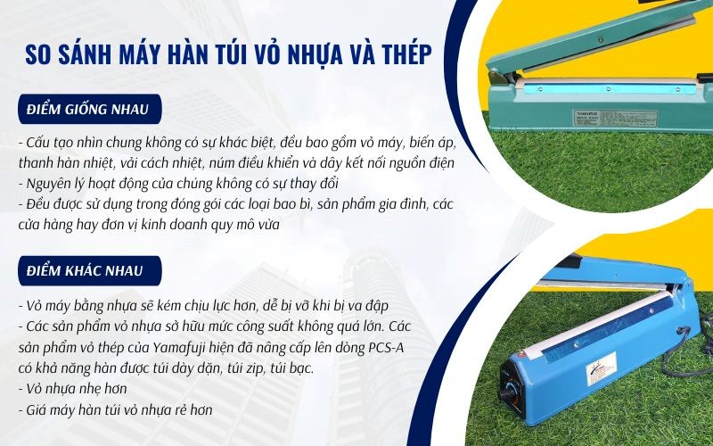 So sánh máy hàn túi vỏ nhựa và thép